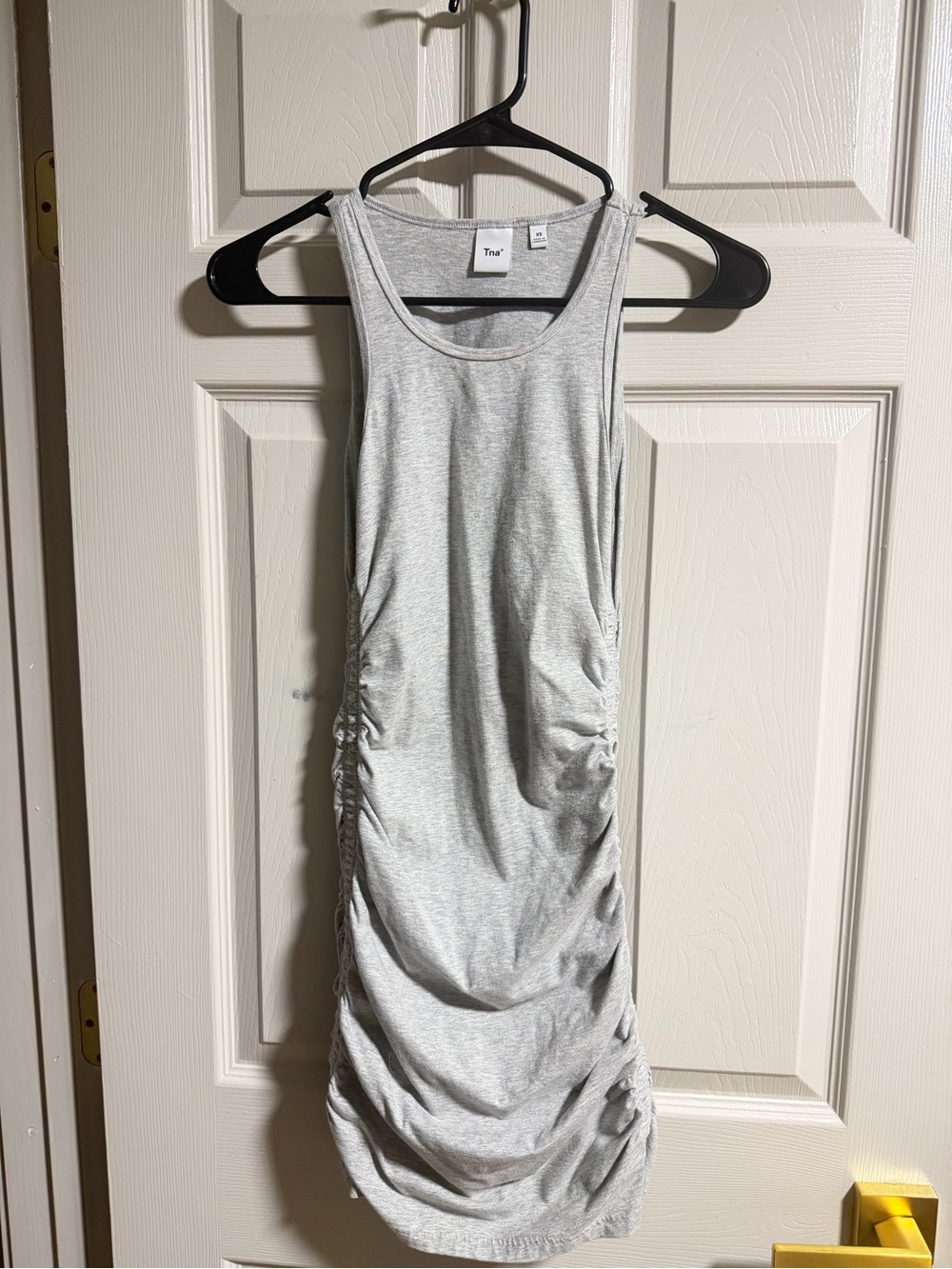 Aritzia TNA Grey Ruched Midi Dress Size XS